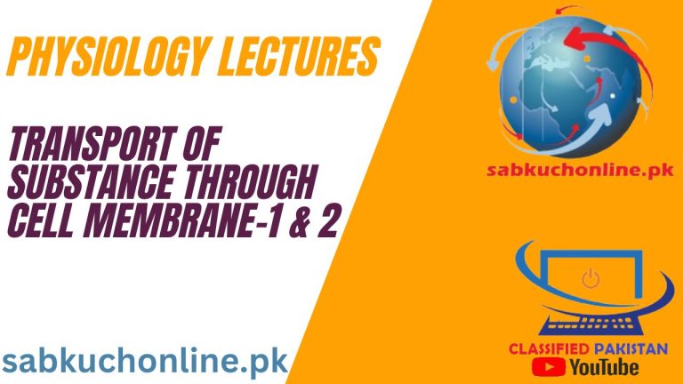 Transport Of Substance Through Cell Membrane-1 & 2 Lecture – Physiology Lectures – MBBS Lectures