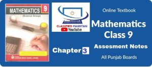 Nine Mathematics Assessment Notes Chapter 3