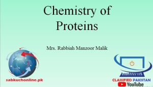 Chemistry of Proteins – Biochemistry Slideshow – First Year – Block 1