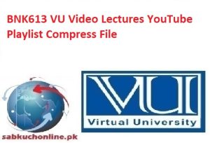 BNK613 VU Video Lectures YouTube Playlist Compress File