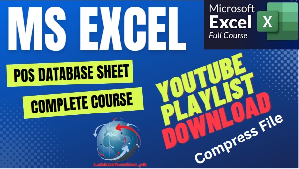 How to make POS Database sheet in MS-Excel complete course YouTube Playlist Download in Compress File