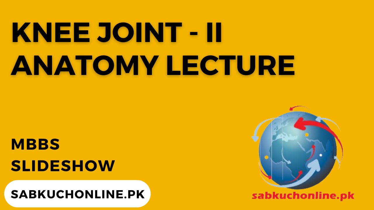 Knee Joint II Lecture – Anatomy ppt Lectures – MBBS Lectures