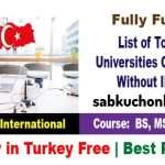 List of Top 10 Universities Scholarships in Turkey Without IELTS