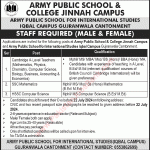 Army Public School and College Gujranwala Jobs