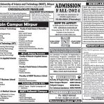 Mirpur University Of Science & Technology Mirpur Admissions