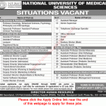 NUMS University Rawalpindi Jobs July 2024 Apply Online
