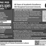 University Of Home Economics Lahore Admissions