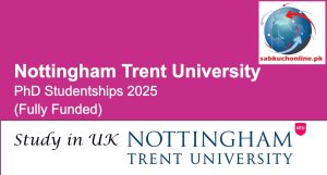 Nottingham Trent University UK PhD Studentship 2025 (Fully Funded)