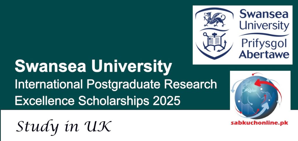 Swansea University UK International Postgraduate Research Excellence Scholarships 2025