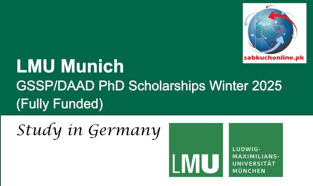 LMU Munich Germany GSSP/DAAD PhD Scholarships Winter 2025 (Fully Funded)