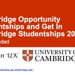 Cambridge Opportunity Studentships and Get In Cambridge Studentships 2025, UK (Fully Funded)