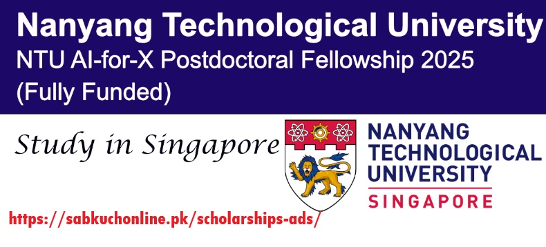 Singapore NTU AI-for-X Postdoctoral Fellowship 2025 (Fully Funded)