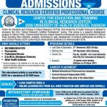 Centre for Education and Training in Clinical Research (CETCR) at Dow University of Health Sciences (DUHS) Admissions