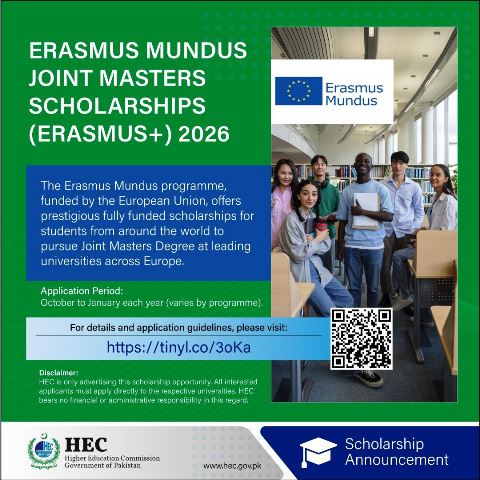 Fully Funded Erasmus Mundus Joint Masters Scholarships 2026