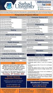 Sarhad University of Science & Information Technology admissions