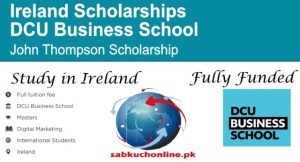 DCU Business School John Thompson Scholarship 2026 Ireland (Full Tuition Fee)