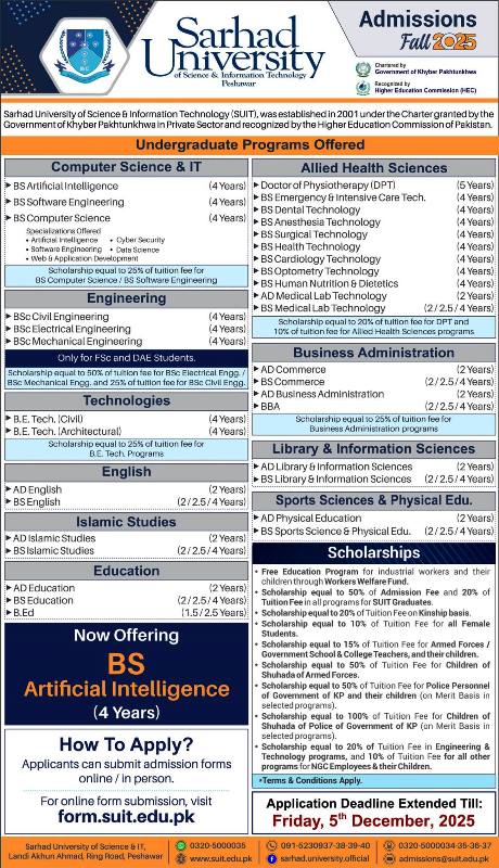 Sarhad University of Science & Information Technology Admissions