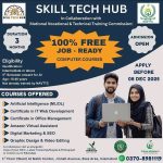 Skill Tech Hub – Blue Area Campus is offering FREE 3-month IT trainings under the NAVTTC
