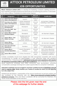 Attock Petroleum Limited Jobs