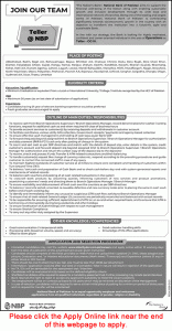 Teller Jobs in National Bank of Pakistan May 2026 Apply Online NBP Cash Officer Cashier Latest