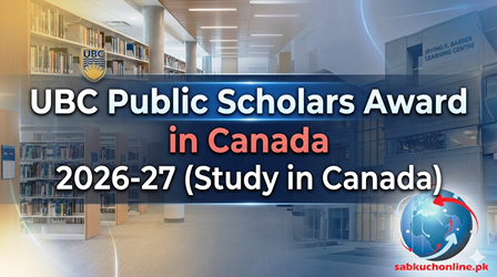 UBC Public Scholars Award in Canada 2026-27 (Study in Canada)