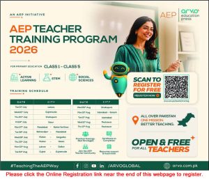 Arvo Education Press Teacher Training Program 2026 July Register Online AEP