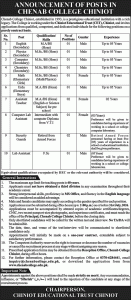 Chenab College Chiniot Jobs 2026 