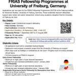 FRIAS Fellowship Programmes 2027-28 at the University of Freiburg – Fully Funded Research Fellowship