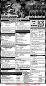 Join Pakistan Air Force as Commissioned Officer July 2026 Online Registration SSC, SPSSC & Permanent Commission Latest