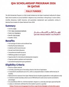 QIA Scholarship Program 2026 in Qatar | Fully Funded
