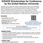 UNU-EGOV ICEGOV 2026 Scholarship in Saudi Arabia