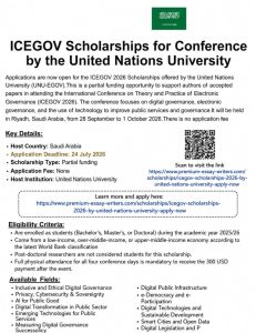 UNU-EGOV ICEGOV 2026 Scholarship in Saudi Arabia