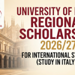 University of Milan Regional Scholarship 2026/27 for International Students (Study in Italy)