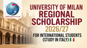 University of Milan Regional Scholarship 2026/27 for International Students (Study in Italy)