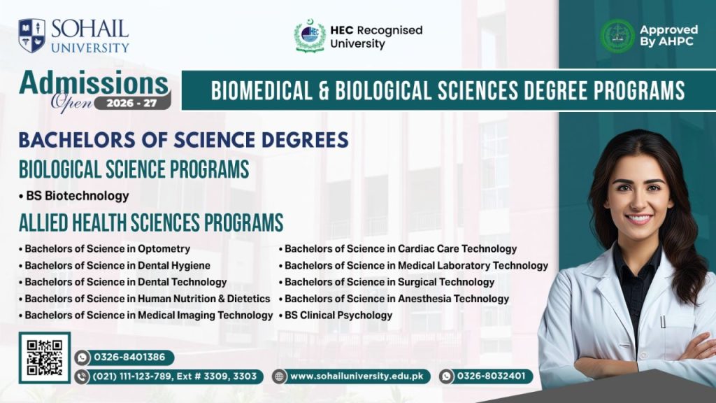 Admissions Open 2026–27 Biomedical & Biological Sciences
