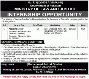 Associate Lawyer Jobs in Ministry of Law and Justice August 2026 Apply Online Internships Latest