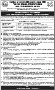 BE Admission 2026 open at INEE