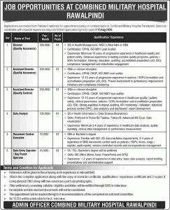 CMH Rawalpindi Jobs August 2026 Data Entry Operators & Others Combined Military Hospital Latest
