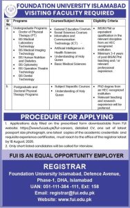 Foundation University Islamabad (FUI) jobs