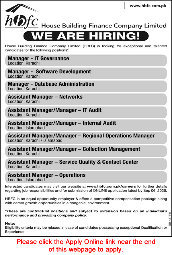 House Building Finance Company Jobs August 2026 Apply Online Assistant / Managers HBFC Latest