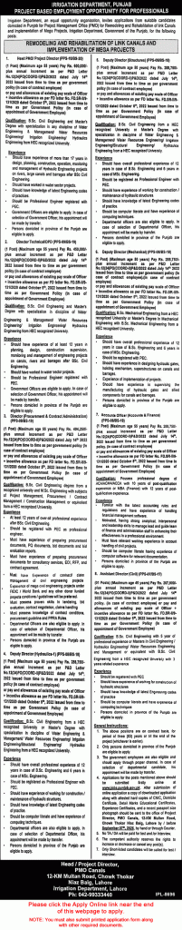 Irrigation Department Punjab Jobs August 2026 Apply Online Deputy Assistant Directors & Others Latest