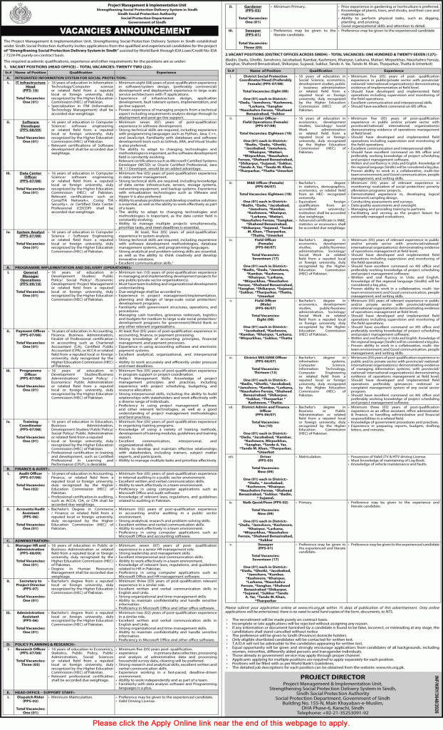 Sindh Social Protection Authority Jobs 2026 August NTS Apply Online Field Officers, M&E Officers, Sweepers & Others Latest