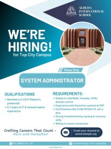 AlHuda International School jobs isb