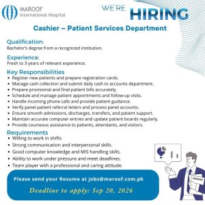Maroof International Hospital job