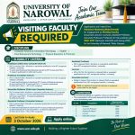 University Of Narowal visiting faculty required