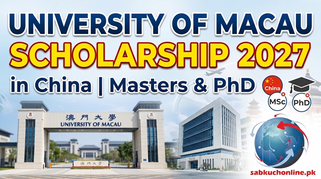 University of Macau Scholarship 2027 in China | Masters & PhD