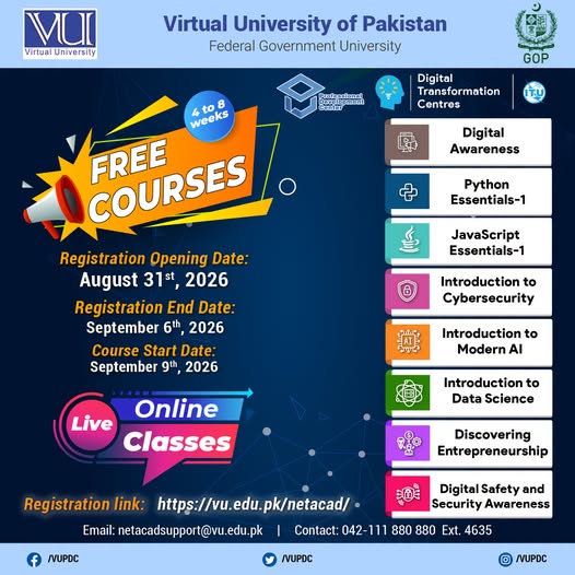 Virtual University of Pakistan admission