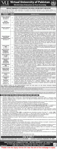 Virtual University Islamabad Jobs September 2026 Apply Online Deputy Assistant Directors & Others VU Latest