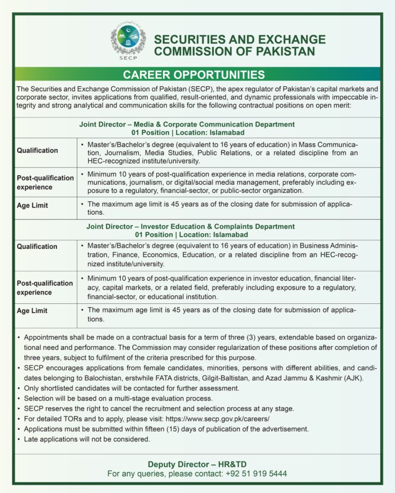 Career Opportunities at SECP jobs